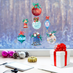 Набор наклеек на окно многоразовых «Ёлочные украшения» - Фото 1