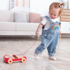 Каталка-тележка с кубиками и английским алфавитом - Фото 5