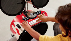 Набор музыкальных инструментов «Барабанная установка со стульчиком и пианино диджея» - Фото 2