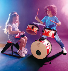 Набор музыкальных инструментов «Барабанная установка со стульчиком и пианино диджея» - Фото 5