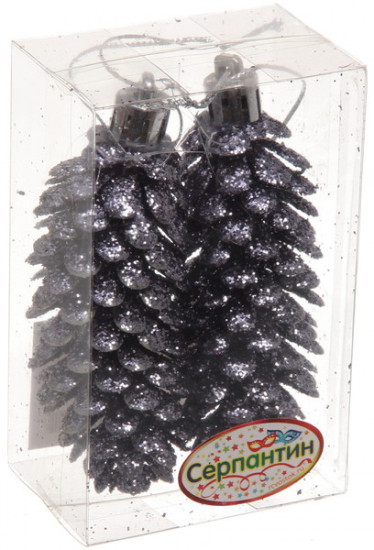 Набор игрушек ёлочных «Шишки блестящие»