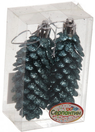 Набор игрушек ёлочных «Шишки блестящие»