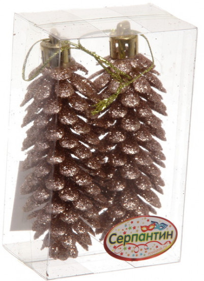 Набор игрушек ёлочных «Шишки блестящие»