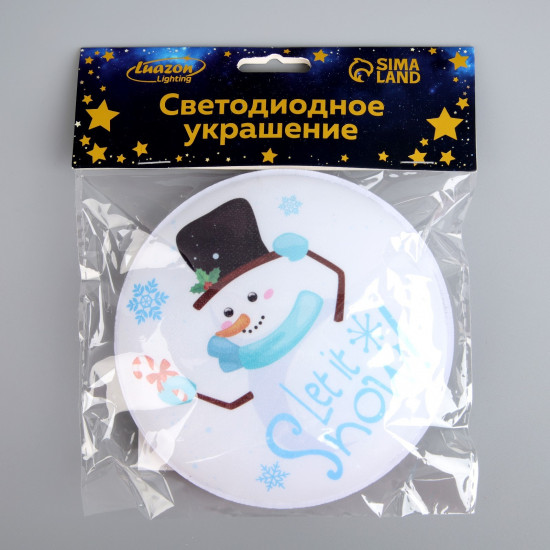 Игрушка cветодиодная «Снеговик в шляпе»