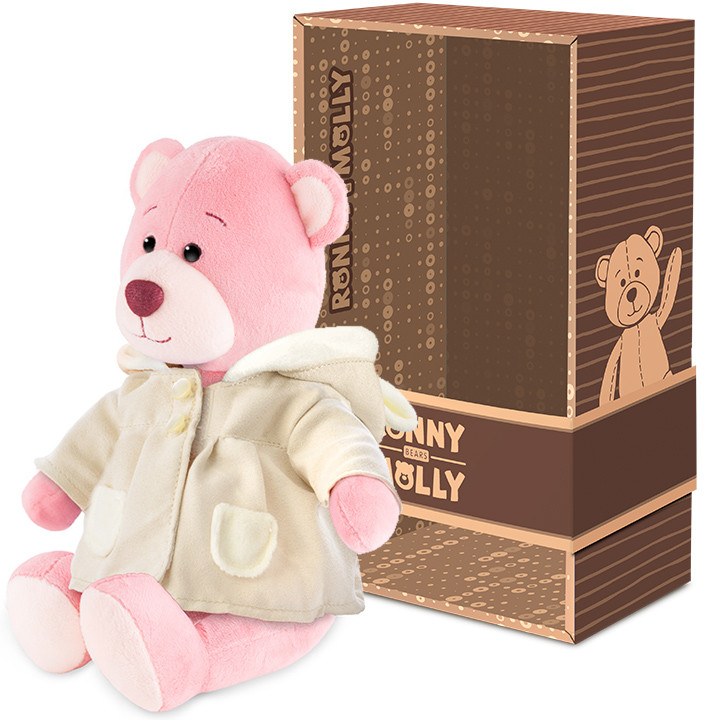 Игрушка мягкая «Мишка Молли в плаще с заячьими ушками» | MaxiToys | Фото 1