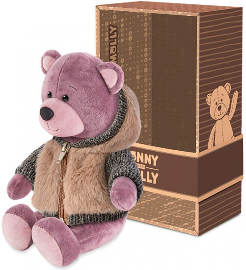 Игрушка мягкая «Мишка Ронни в меховом худи»