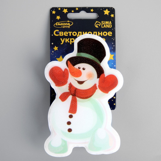 Игрушка cветодиодная «Снеговик в шляпе»