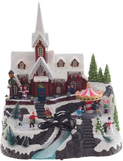 Фигурка музыкальная с подсветкой «Рождество»