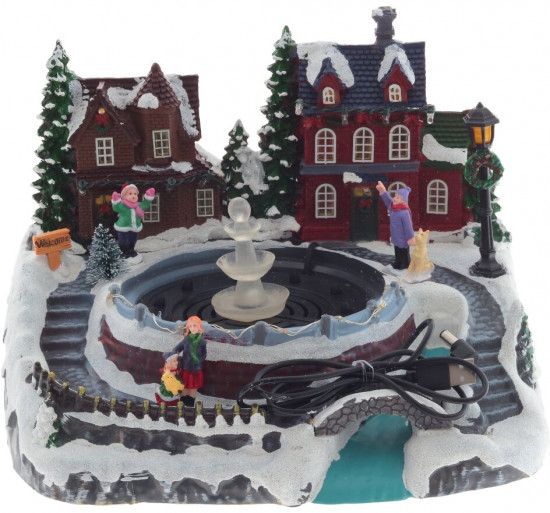 Фигурка музыкальная с подсветкой «Рождество»