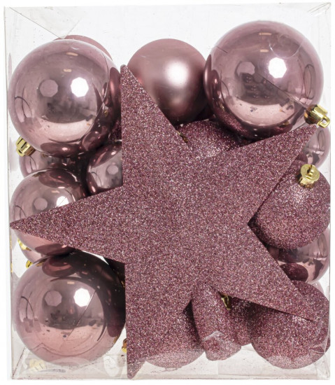 Набор шаров и верхушка на елку «Шар и звезда»