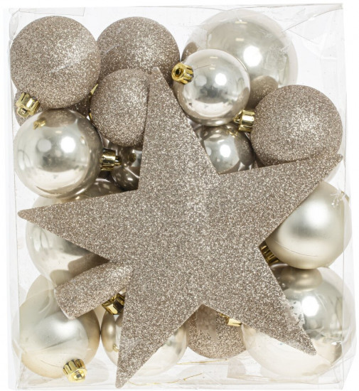 Набор шаров и верхушка на елку «Шар и звезда»