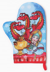 Варежка-прихватка «Чаепитие с драконом» - Фото 1