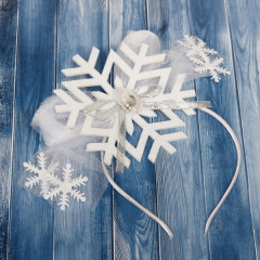 Ободок карнавальный с подсветкой «Сказочная снежинка» - Фото 1