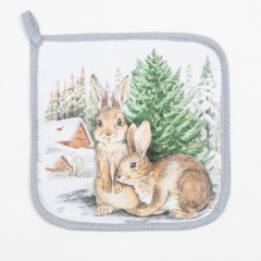 Прихватка «Новогодние зайчики» - Фото 1