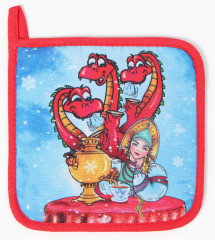 Прихватка «Чаепитие с драконом» - Фото 1