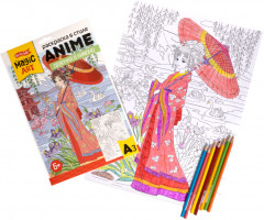 Раскраска в стиле anime «Девочка в кимоно» - Фото 3