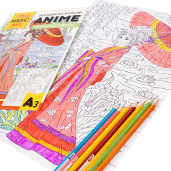 Раскраска в стиле anime «Девочка в кимоно» - Фото 4