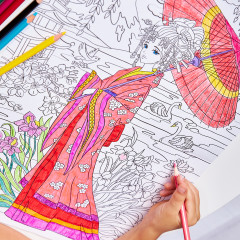 Раскраска в стиле anime «Девочка в кимоно» - Фото 5