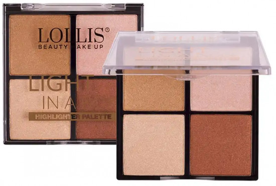 Хайлайтер для лица «Light highlighter palette 4 colors», оттенок 04