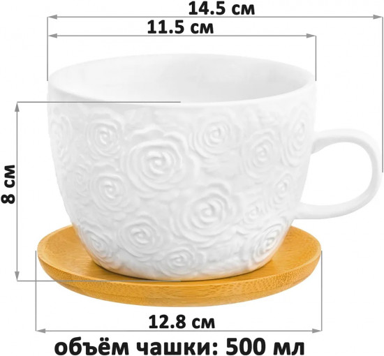 Набор чашек для кофе «Розы»