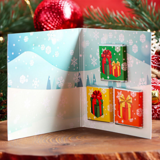 Открытка шоколадная «Новогодний Оленёнок»