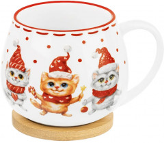 Кружка с подставкой-крышкой «Веселые котики» - Фото 2