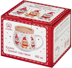 Кружка с подставкой-крышкой «Веселые котики» - Фото 4