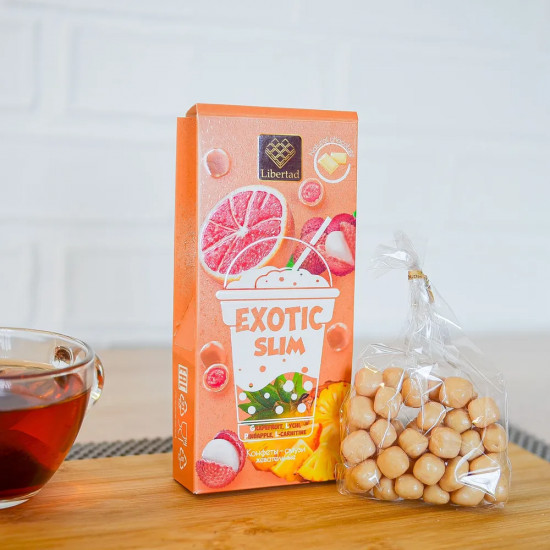 Конфеты жевательные в белом шоколаде «Exotic slim»