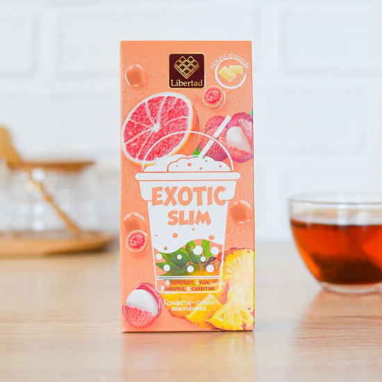Конфеты жевательные в белом шоколаде «Exotic slim»