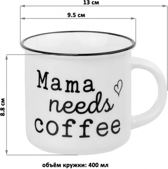 Набор кружек «Papa needs relax и Mama needs coffee»