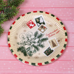 Набор тарелок бумажных «Новогоднее письмо» - Фото 2