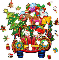 Пазл деревянный «Новогодняя Машина» - Фото 2