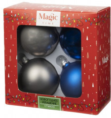 Набор шаров ёлочных «Синий с серебром» - Фото 1