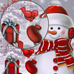 Наклейка для окон многоразовая «Снеговик с подарками» - Фото 3