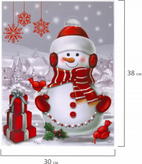 Наклейка для окон многоразовая «Снеговик с подарками» - Фото 5
