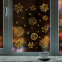 Наклейка для окон многоразовая «Снежинки» - Фото 4
