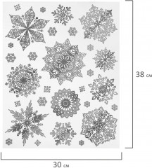 Наклейка для окон многоразовая «Снежинки» - Фото 5