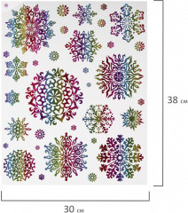 Наклейка для окон многоразовая «Снежинки» - Фото 4