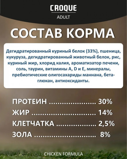 Корм для взрослых кошек с курицей «Adult Cat»