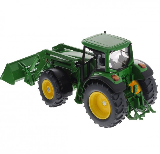 Трактор John Deere с ковшом, зеленый