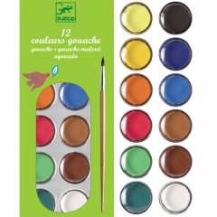 Краски-гуашь классических цветов (12 цветов) - Фото 1