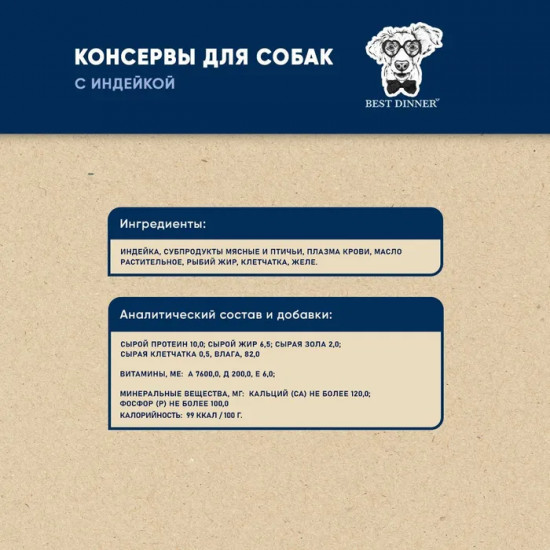 Консервы для собак «С индейкой»