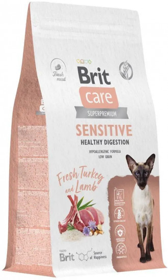 Корм сухой для кошек с индейкой и ягненком «Care Cat Sensitive Healthy Digestion»