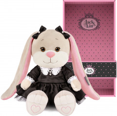 Игрушка мягкая «Зайка Лин в модном чёрном платье с белым воротничком» - Фото 1