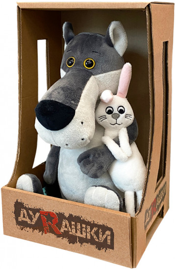 Игрушка мягкая «Волк с зайцем»