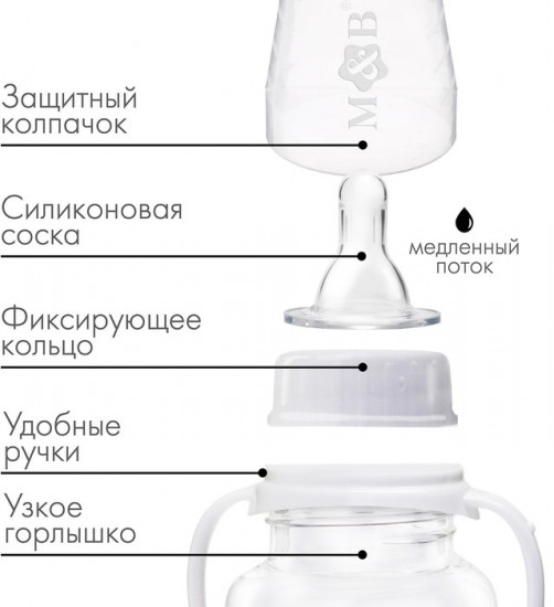 Бутылочка для кормления «Люблю молоко»