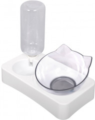 Миска для кошек на подставке с автопоилкой «Мяу» - Фото 1