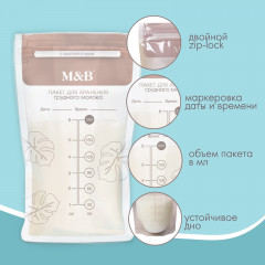 Набор пакетов для хранения и заморозки грудного молока - Фото 2