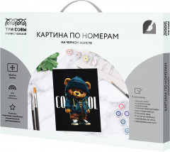 Картина по номерам на черном холсте «Медведь» - Фото 1