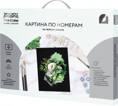 Картина по номерам на черном холсте «Цветы» - Фото 1